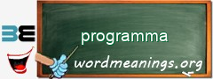 WordMeaning blackboard for programma